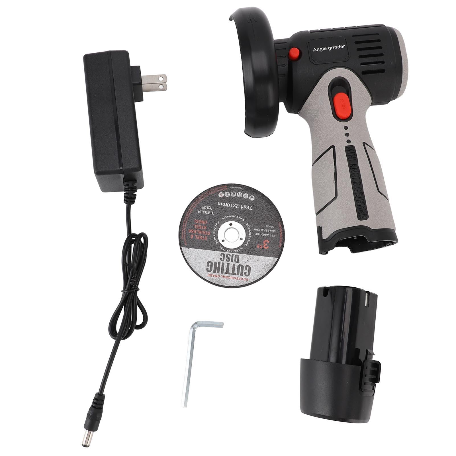 Yajisi 19,500 RPM Cordless Angle Grinder, 12V 1500 mAh Dual Batteries, Lightweight 6.3″×10.6″, Protective Shield, Ergonomic Handle