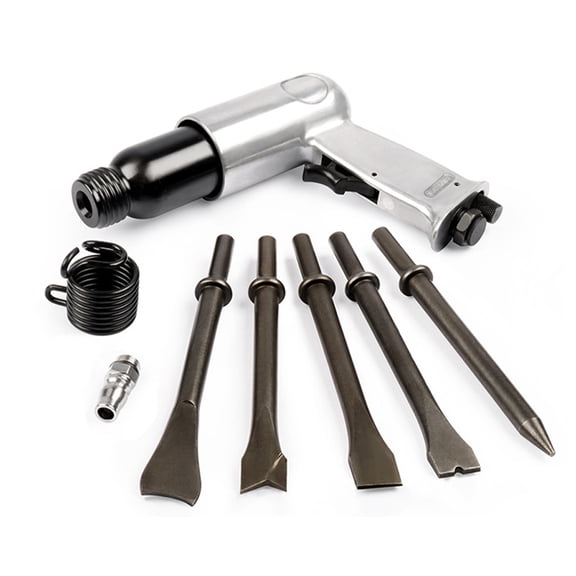 Yajisi 190 Type Multifunction Pneumatic Shovel Air Hammer Chisel Tool Set with Scraper Knife (Round Handle) - 8.26 inches / 21 cm