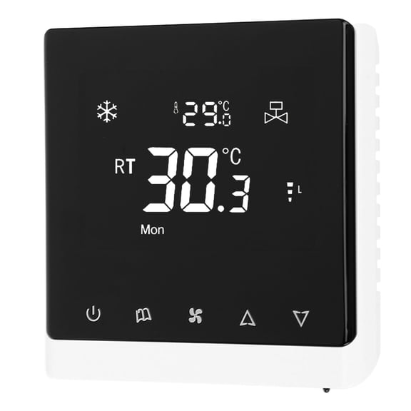 Yajisi 2 in 1 Wireless Smart Thermostat for Home and Hotel, WiFi LCD Display Temperature Control Panel Switch, Air Conditioner and Floor Heater Controller (4.33 x 3.94 inches / 11 x 10 cm)