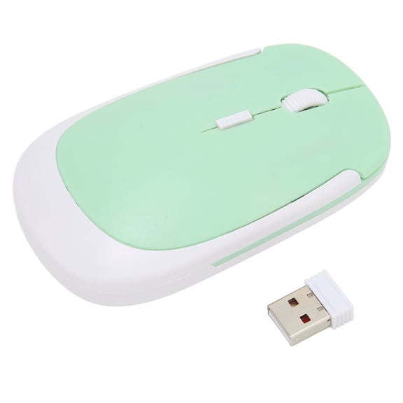 Yajisi 2.4GHz Wireless Mouse Portable Slim Cordless Mobile Computer Mouse with 3 Adjustable DPI Levels 1000/1200/1600 Accurate Tracking for Laptop Desktop PC Mac, Green (4.72x3.15x1.57 inches)