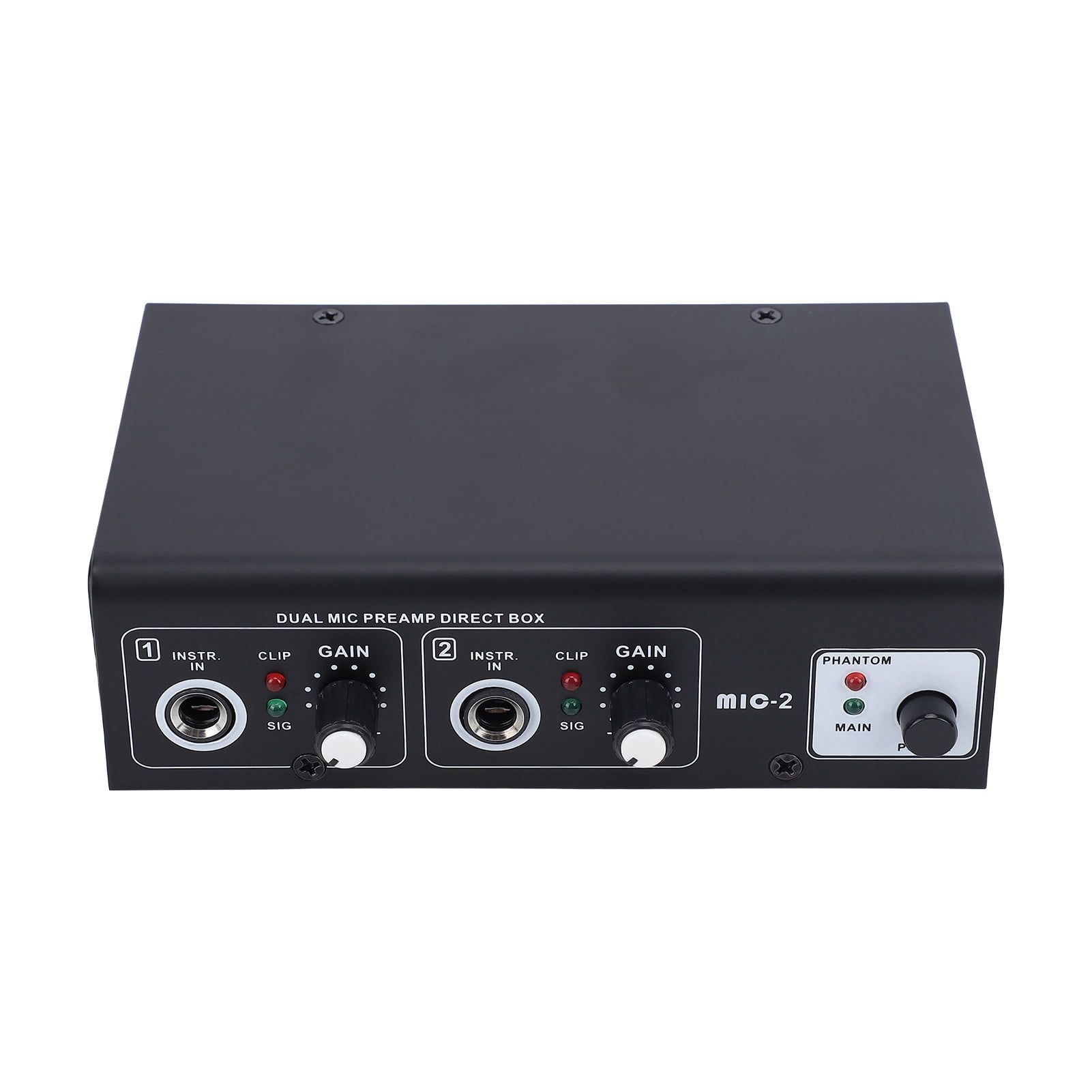Yajisi 2 Channel Microphone Preamp Mic Preamplifier XLR Inputs Phantom Power Metal Shell for Recording Live Performances Black AU Plug (5.5 inches / 14 cm)