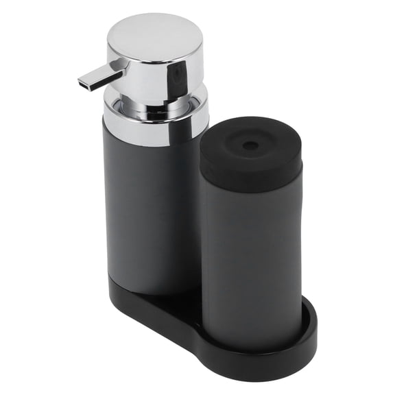 Yajisi 2-Pack 240ml Soap Dispenser Set, Press & Squeeze Bottles for Kitchen & Bathroom (23x19x11cm, Silicone + Resin)