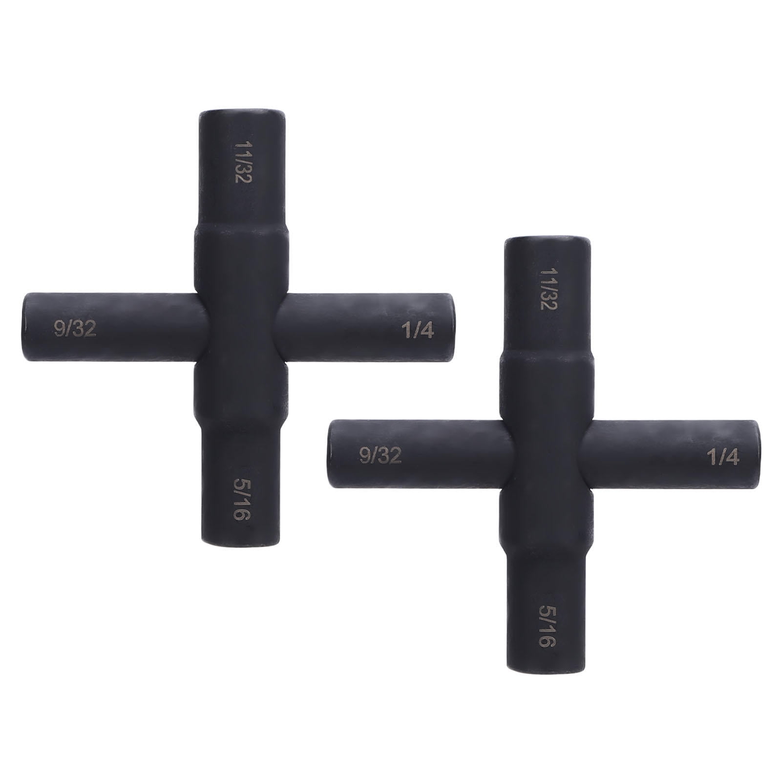 Yajisi 2‑Pack 4‑Way Crossed Tap Wrench – Steel Sillcock Keys 1/4, 9/32