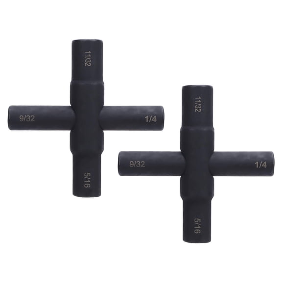 Yajisi 2Pack 4Way Crossed Tap Wrench  Steel Sillcock Keys 1/4, 9/32, 5/16, 11/32  Compact, Durable, MultiValve Repair Tool