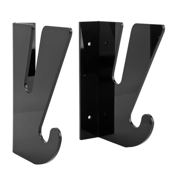 Yajisi 2 Pcs Clear Acrylic Skateboard Rack Wall Mount Storage Display Holder with Hooks for Longboards Cruisers Load Bearing Hanger Space Saving Organizer 7.08 in / 18 cm Length