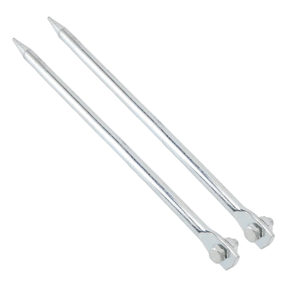 Yajisi 2 Pcs Portable Copper Plated Iron Threaded Connection Ground Rods for Electric Fences, Antennas, Satellite Dishes, Rust Resistant Grounding Pins, 0.47 x 11.81 inches / 12 x 300 mm