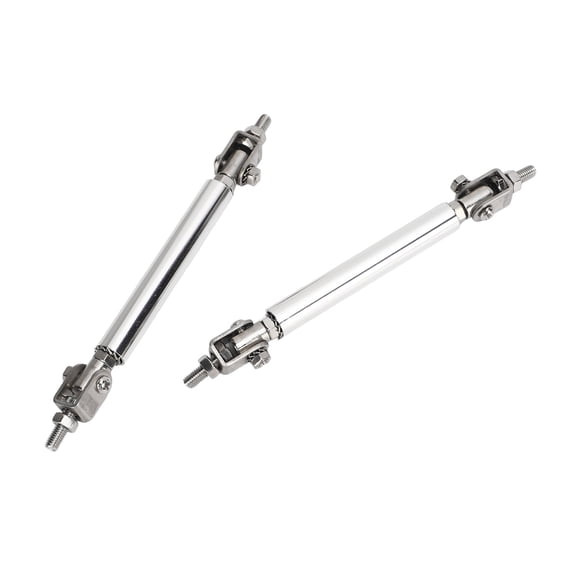 Yajisi 2 Pcs Universal Splitter Strut Rods 7.5cm / 2.95 inches Adjustable Front Bumper Protector Lip Rod Splitter Support Tie Bar Silver Stainless Steel Auto Exterior Accessories