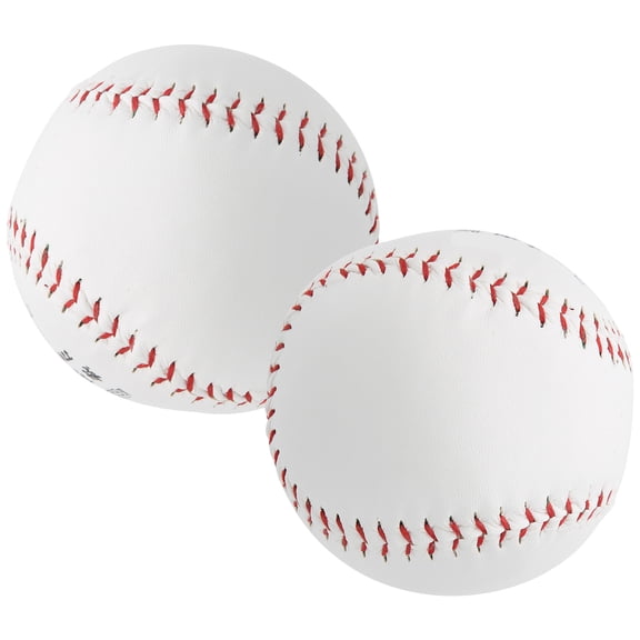 Yajisi 2-Piece 12-Inch Training Softballs Hand-Sewn PU Leather Practice Baseballs For Batting Pitching Catching Equipment (12 inches / 30.48 cm), High-Visibility Yellow Hard Balls For Men Women