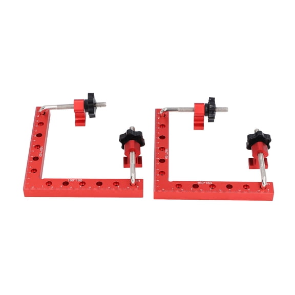 Yajisi 2 Set 160 X 160mm 6.3 X 6.3 inches Clamping Squares Aluminum Alloy 90 Degree Corner Clamp Metric Imperial Scale Woodworking Tools for Precise DIY