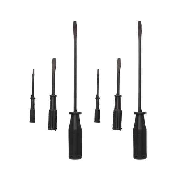 Yajisi 2 Sets High Hardness Ergonomic Long Screwdriver Set for Sewing Machine and Computer Repair, Portable Black Handle Assorted Sizes Maintenance Kit for Household Use (9.45 inches / 24 cm)