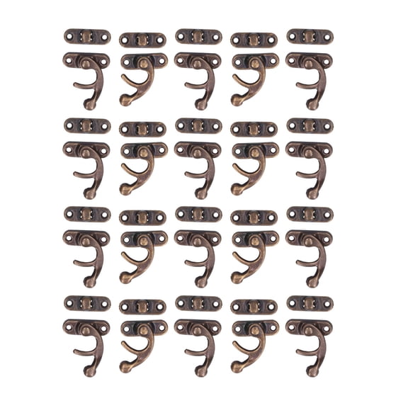 Yajisi 20Pack Retro Aluminum Alloy Latch Hooks  Concealed Buckle Design for Jewelry, Gift & Luggage Boxes