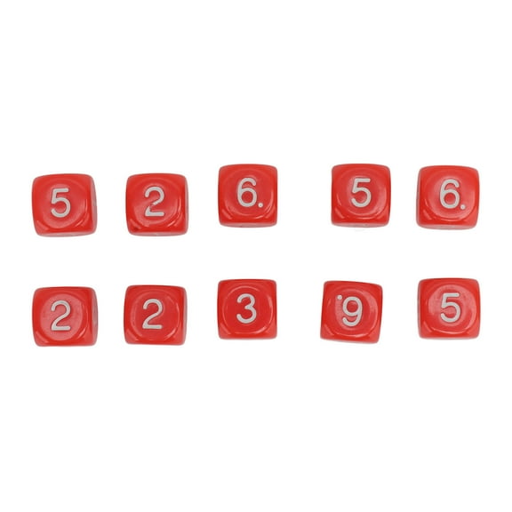 Yajisi 20-Piece 16mm Round Corner Polyhedral Number Dice Set for Numeral Teaching Board Games, Red