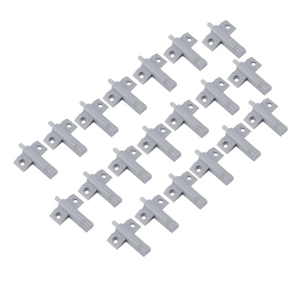 Yajisi 20 Pieces Plastic Cabinet Door Bumpers Set, Soft Quiet Closer Damper Buffer for Kitchen Drawer Wardrobe Furniture Hardware, Grey, 2.48 x 1.81 x 0.47 Inches / 63 x 46 x 12 mm