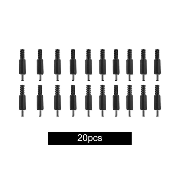 Yajisi 20PCS 3.5mm x 1.35mm DC Male Power Adapter Plug Jack Connector Replacement Set for Electronics, Short and Light Easy to Carry High Temperature Resistant Covers, Black (1.77 inches / 4.5 cm)