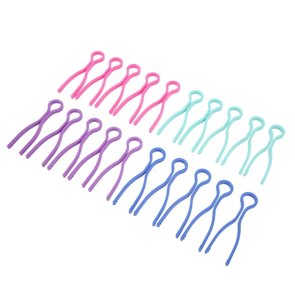 Yajisi 20pcs Bobbin Threads Clip Long Plastic Material Random Color Small Lightweight Portable Practical Sewing Accessories