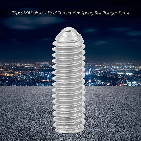 Yajisi 20pcs Set Stainless Steel Thread Hex Spring Ball Plunger Screw M4x12 (0.47 inches / 12 mm) for Mold Fixture Assembly, Pneumatic Tools, High Holding Power Fasteners