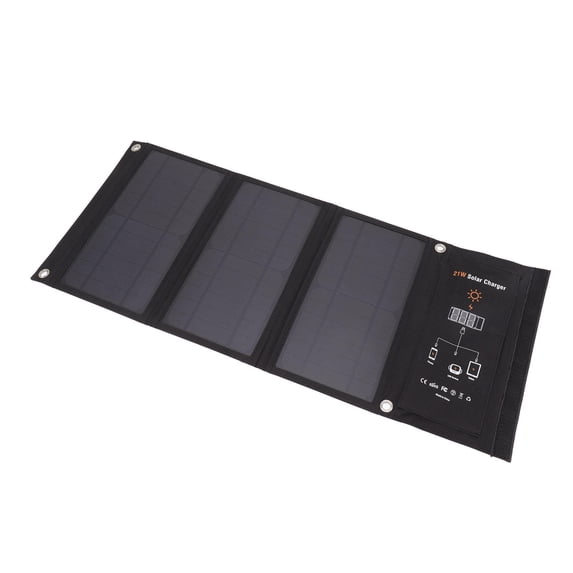 Yajisi 21W Foldable Solar Panel Charger, Portable Dual USB Solar Charger for Outdoor Camping Hiking, 12.6x6.7x2.0 Inches