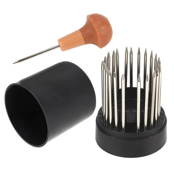 Yajisi 24-Piece Stainless Steel Jewelry Beading Tool Set - Professional Engraving & Gemstone Inlay Setting Tools Kit with Handle and 23 Needles for Crafts, Rings, and Beading (3.94 inches / 10 cm)
