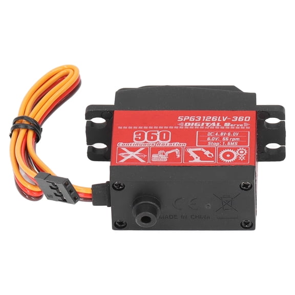 Yajisi 26KG Digital Dual Axis Servo High Torque Continuous Rotation Motor RC Servo with Servo Arms for Robot Gear DIY, Black/Red (1.6x0.8x1.6 inches / 40.5x20x40.5 mm) [cite: 7, 11]
