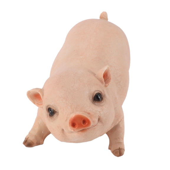 Yajisi 26cm Resin Pig Garden Statue, Lifelike Cute Pig Figurine for Outdoor & Indoor Decor, Pink, 11.81" x 7.87" x 7.09"