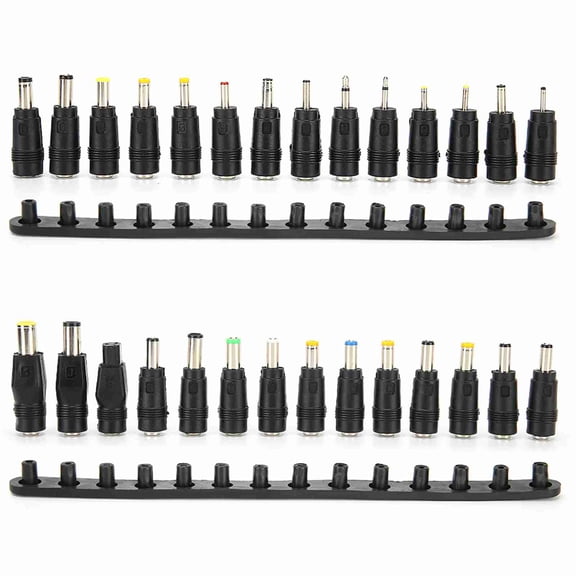Yajisi 28pcs DC Power Adapter Tips 5.5x2.1mm Female Universal Charging Conversion Head for Laptop Notebook Computers, Black (7.08 inches / 18 cm)[cite: 1]