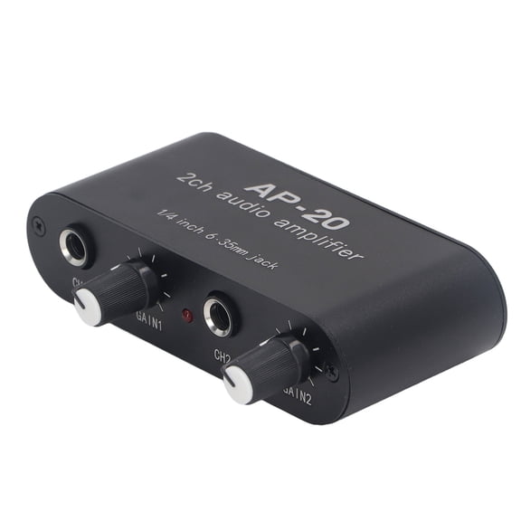 Yajisi 2CH Sound Amp Preamplifier Balanced Input 1/4 inch Gain Independent Adjustment 0-20db