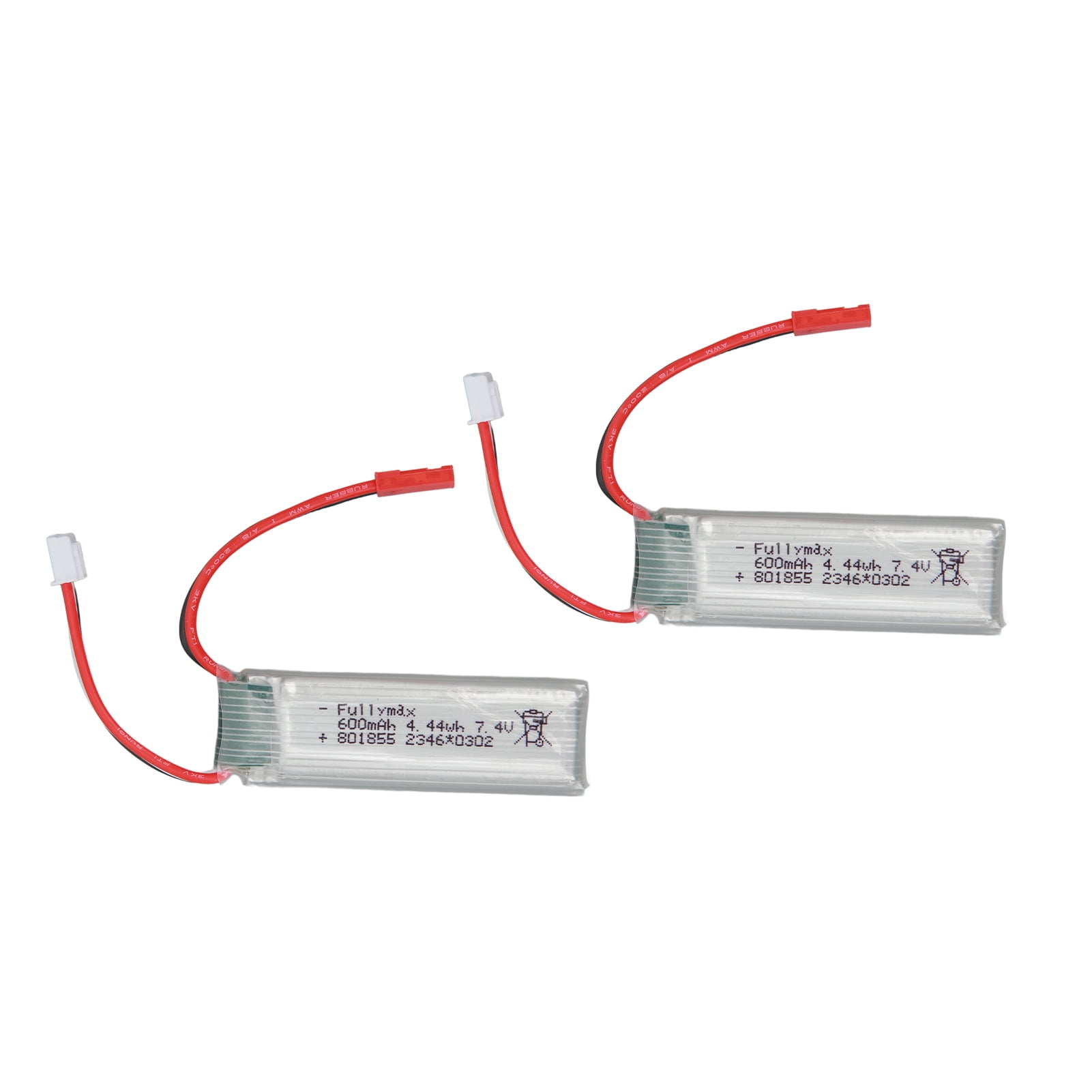 Yajisi 2PCS 7.4V 600mAh RC Airplane Lithium Battery Replacement