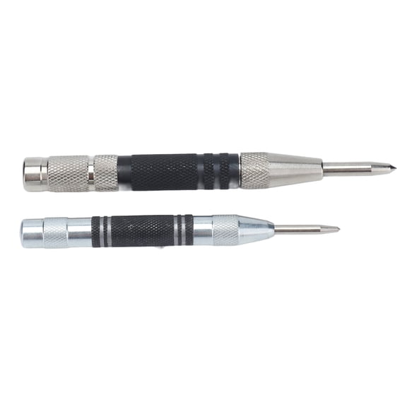 Yajisi 2Pcs Automatic Center Punch Tool Set Adjustable Tension Spring Loaded Hole Puncher for Wood Metal, 5 inch and 6 inch / 12.8 cm and 15.2 cm