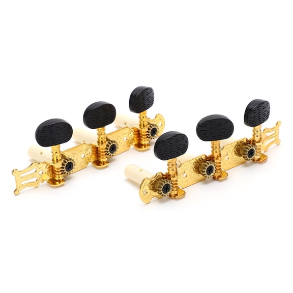 Yajisi 2Pcs Guitar Tuner Head String Tuning Peg Metal Open Set Kit for Electric Acoustic Instruments Black Gold