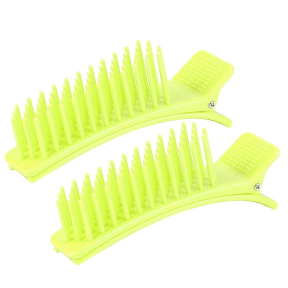 Yajisi 2Pcs Hair Styling Clip Barber Sectioning Hairpin Partition Clip Hairgrip Small Fluorescent Green (5.9 inches / 15 cm)
