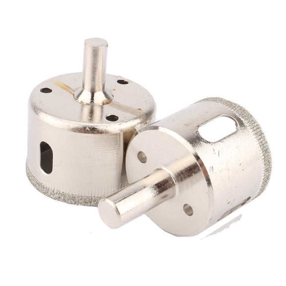 Yajisi 2Pcs/Set 1.5 in & 1.77 in (38mm & 45mm) Diamond Coated Marble Ceramic Tile Hole Saw Drill Bits Set Tool