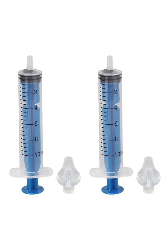 2Pcs Syringe Nasal Irrigator 0.34 fl oz / 10ml Silicone Nose Washing Cleaner Rinse for Baby, Infant and Children, Portable Blue Nasal Care Device for Daily Congestion Relief and Health