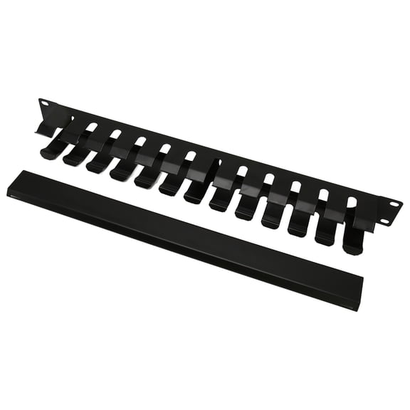 Yajisi 2U Rack Mount Cable Management 12 Slots with Dustproof Panel for 19inch Standard Cabinets Tower Units Monitors Server Hardware Accessories Black 20.08 inches / 51.00 cm[cite: 1]