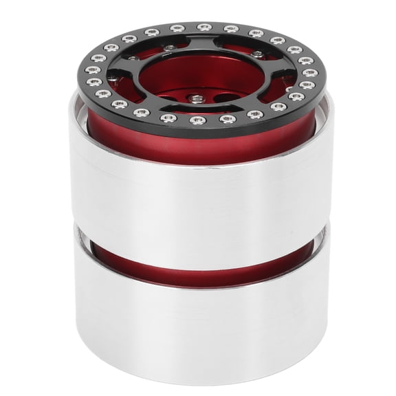 Yajisi 2pcs 1.9 Inch Beadlock Wheels Aluminum Alloy CNC Machining Universal RC Wheel Rims for Crawler Red