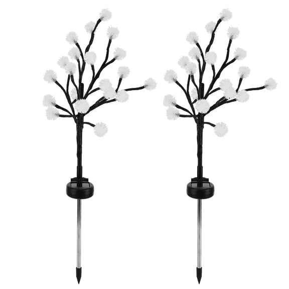 Yajisi 2pcs 20LED Solar Powered Fairy Lights Outdoor Dandelion Lamp Garden Lawn Decoration, Warm White Light, 24.4 inches / 62 cm Total Length