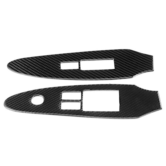 Yajisi 2pcs Carbon Fiber Window Lift Switch Button Panel Cover Frame Fit for Nissan 370Z Z34 2009-2020 LHD Left Hand Drive Auto Interior Accessory
