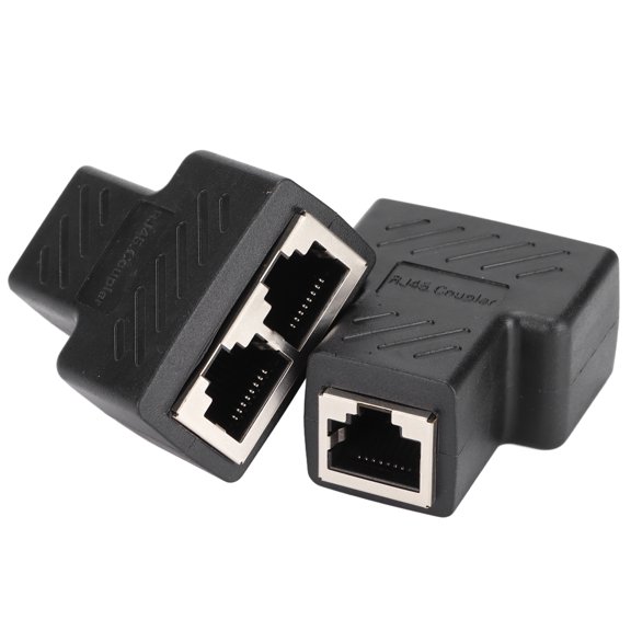 Yajisi 2pcs RJ45 Ethernet Splitters 1 to 2 Ways Ethernet Switches for Router TV Box Video Camera Computer