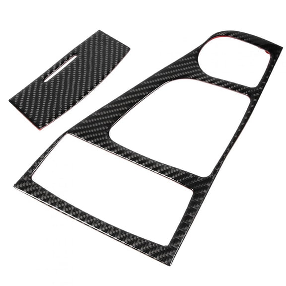 Yajisi 2pcs Real Carbon Fiber Gear Shift Panel Cover Trim Set Fit for Infiniti Q50 Q60 2013-2019, Glossy Finish Auto Dashboard Interior Replacement Accessory, Protective Anti-Scratch Decal[cite: 1]