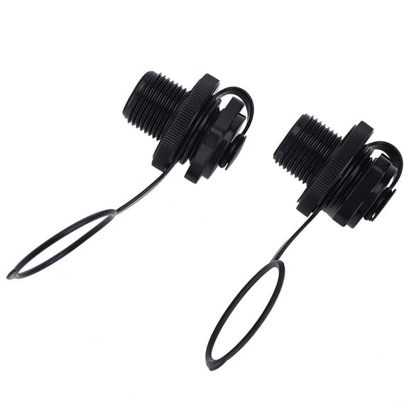Yajisi 2pcs Replacement Screw Air Valve Black ABS One-Way Inflation Boat Accessory for Inflatable Rubber Dinghy Raft Pool Float