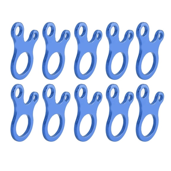 Yajisi 3 Holes Rope Tensioner Guy Line Cord Tightening Adjusters for Tent Camping Backpacking, 10 Count, Blue (5.90 inches / 15 cm)