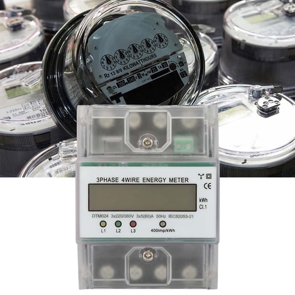 Yajisi 3 Phase 4P Digital Electric Power Meter, 220V/380V 5-80A Energy Consumption KWh Monitoring Gauge with LCD Backlight Display (11.00 x 8.00 x 8.00 inches / 27.9 x 20.3 x 20.3 cm)