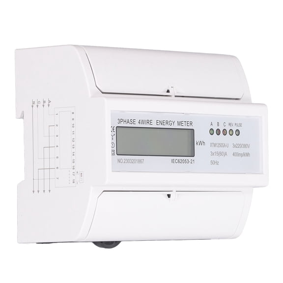 Yajisi 3 Phase Electricity Usage Monitor LCD Display Power Meter 3x15A DC3x220V 380V[cite: 1]
