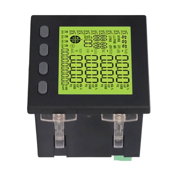 Yajisi 3 Phase Power Meter Multifunctional Volt Energy Monitor Electrical Usage LCD Display AC380V 5A Range AC220V Input Flame Retardant ABS Black 4.33 inches / 11.00 cm