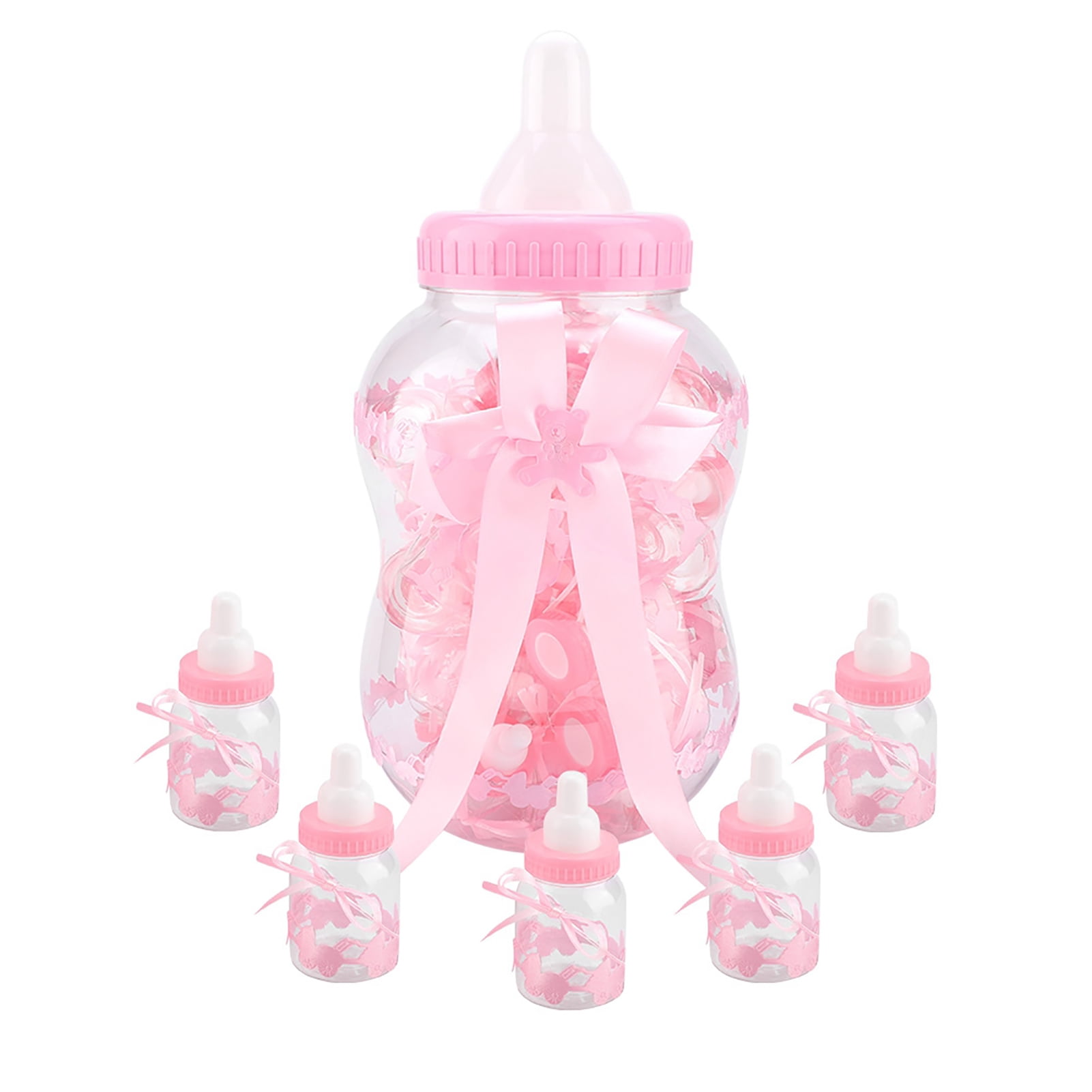 Yajisi 30 Count Cute Baby Feeding Bottle Shape Candy Gift Boxes for Gender Reveal Baby Shower Party Favors, Pink (38cm / 15.0 inches)