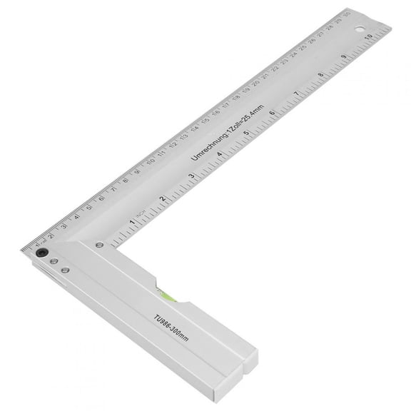 Yajisi 300mm Aluminium Alloy Thickened 90 Degree Right Angle Ruler Woodworking Measuring Tool Carpentry Square for DIY Home Improvement Projects (11.81 inches / 30 cm)