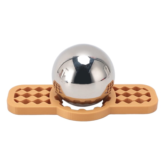 Yajisi 304 Stainless Steel Coffee Cooling Ball, Reusable Ice Ball with Detachable Stand for Pour-Over Coffee, Yellow, 4.33 x 4.33 x 2.76 Inches