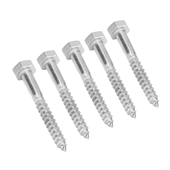Yajisi 304 Stainless Steel Half Thread Bolt Wood Hex Lag Screws Self Tapping Coach Screw, M6x50mm, 25 Pack