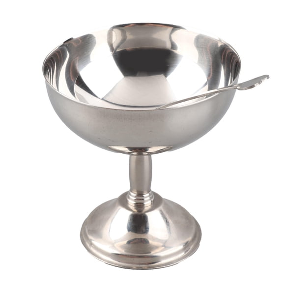 Yajisi 304 Stainless Steel Retro Footed Dessert & Salad Bowl – 9 cm Vintage Design, Insulated, Dishwasher Safe