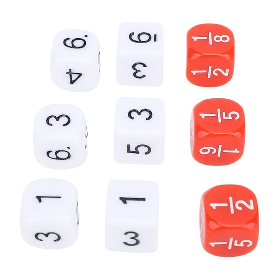Yajisi 30PCS Dice Set White Red Color 6 Sided Standard Dices Educational 16mm Plastic Dice for Board Games Parties Math Learning