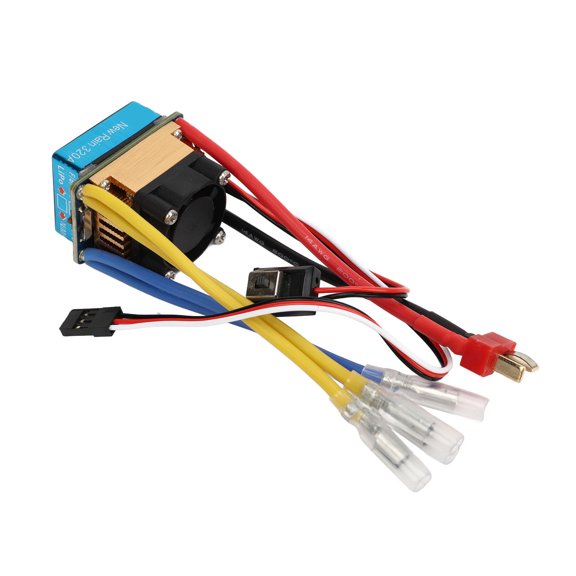 Yajisi 320A Dual Way Bidirectional Brushed ESC with Cooling Fan 3A 5V BEC 3 Modes Waterproof Universal Multiple Protection RC Boat Vehicle Speed Controller 1 to 2 Black